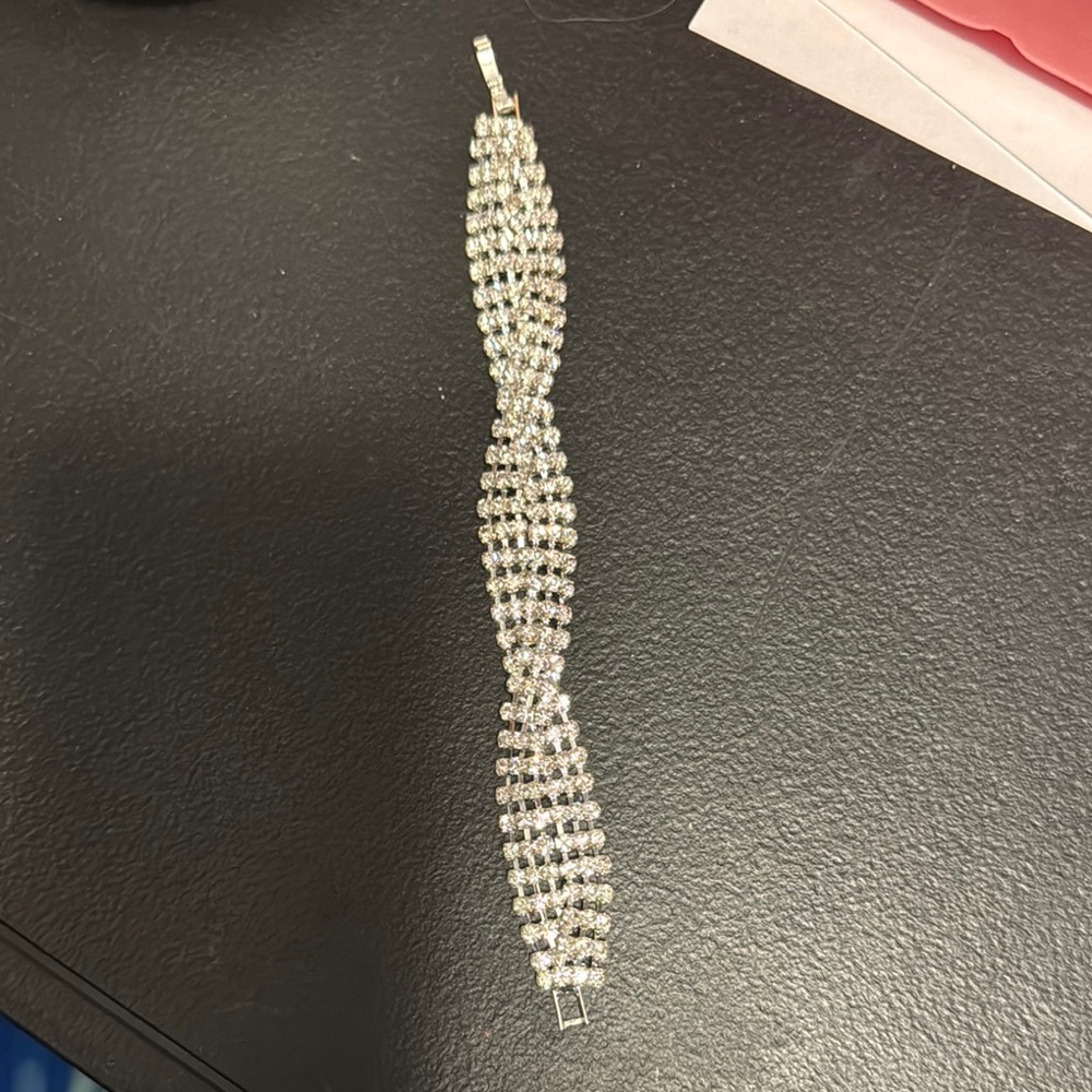 Elegant Silver Rhinestone Bracelet